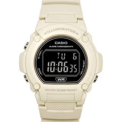 Casio Standard Illuminator digitaalinen valkoinen hartsihihna kvartsi W-219HC-8B miesten kello