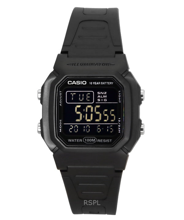 Casio Digital Black Dual Time Hartsihihna Quartz W-800H-1BV 100M Miesten kello