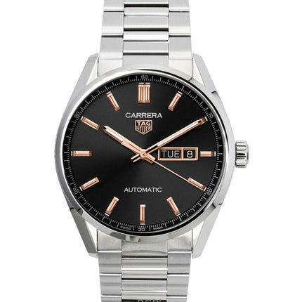 Tag Heuer Carrera ruostumattomasta teräksestä valmistettu musta kellotaulu automaattinen WBN2013.BA0640 100M miesten kello
