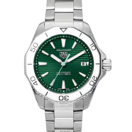 Tag Heuer Aquaracer Solargraph ruostumattomasta teräksestä valmistettu vihreä kellotaulu kvartsi-sukelluskello WBP1115.BA0000 200M miesten kello