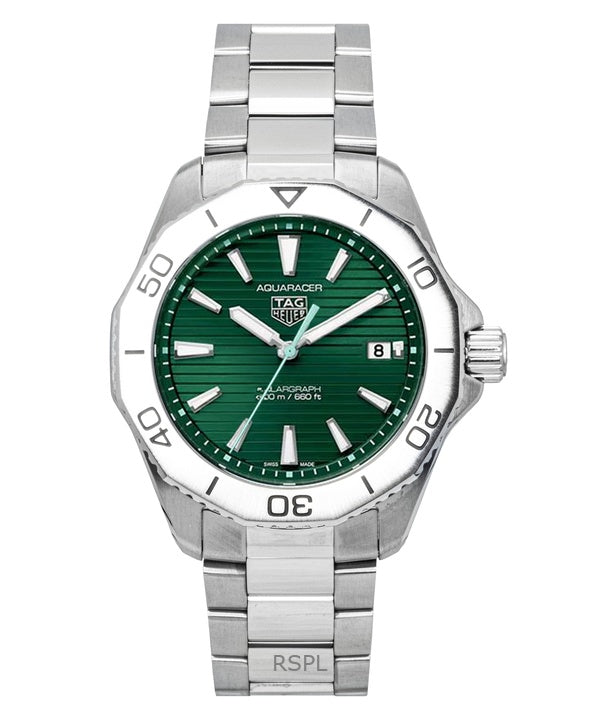 Tag Heuer Aquaracer Solargraph ruostumattomasta teräksestä valmistettu vihreä kellotaulu kvartsi-sukelluskello WBP1115.BA0000 200M miesten kello