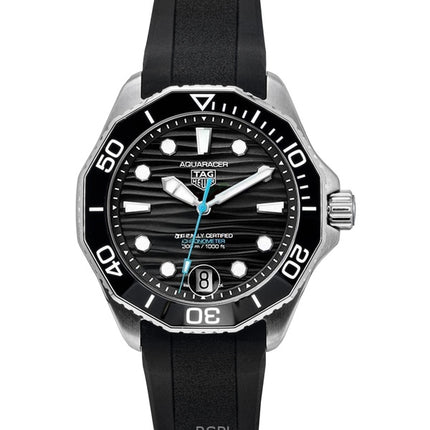 Tag Heuer Aquaracer -kumisilmukka mustalla taululla automaattinen sukeltajan WBP5110.FT6257 300M miesten kello