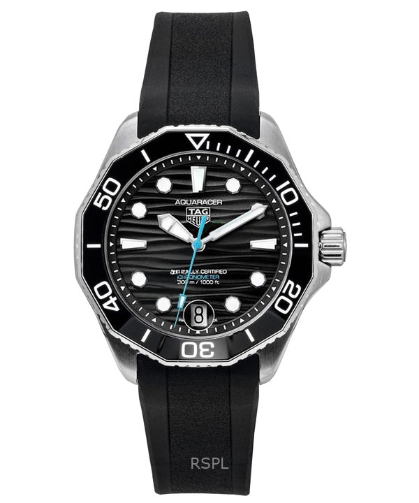 Tag Heuer Aquaracer -kumisilmukka mustalla taululla automaattinen sukeltajan WBP5110.FT6257 300M miesten kello