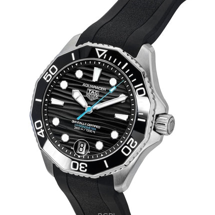Tag Heuer Aquaracer -kumisilmukka mustalla taululla automaattinen sukeltajan WBP5110.FT6257 300M miesten kello