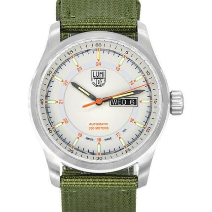 Luminox Atacama Kenttäkangashihna Ivory kellotaulun automaattinen sukeltaja XL.1907.NF 200M miesten kello