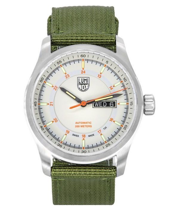 Luminox Atacama Kenttäkangashihna Ivory kellotaulun automaattinen sukeltaja XL.1907.NF 200M miesten kello