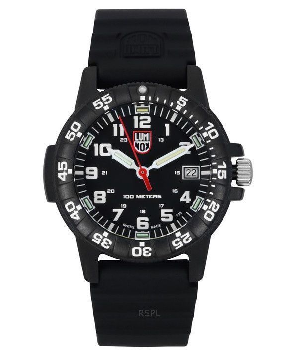 Luminox nahkaselkä merikilpikonna silikoniranneke musta kellotaulu kvartsi XS.0301.L 100M miesten kello