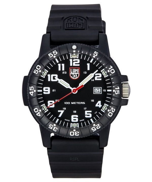 Luminox nahkaselkä SEA Turtle jättiläinen polyuretaanihihna musta kellotaulu Quartz XS.0321.L 100M miesten kello