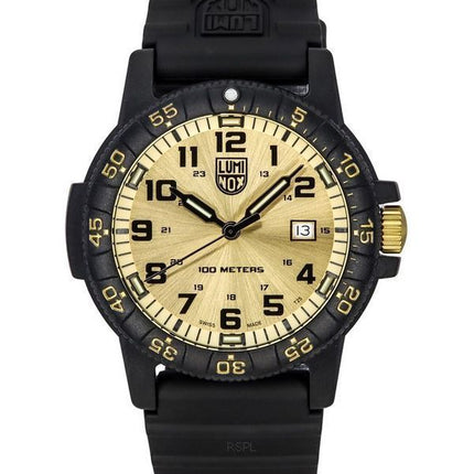 Luminox merikilpikonna jättimäinen muovihihna kultainen kellotaulu kvartsi XS.0325.GP 100M miesten kello