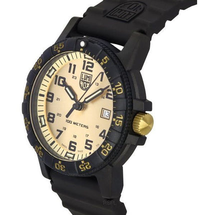 Luminox merikilpikonna jättimäinen muovihihna kultainen kellotaulu kvartsi XS.0325.GP 100M miesten kello