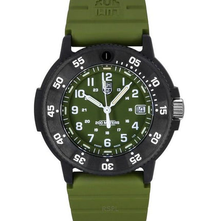 Luminox Alkuperäinen Navy Seal Kumihihna Vihreä Kellotaulu Quartz Diver&#39,s XS.3013.EVO.S 200M miesten kello