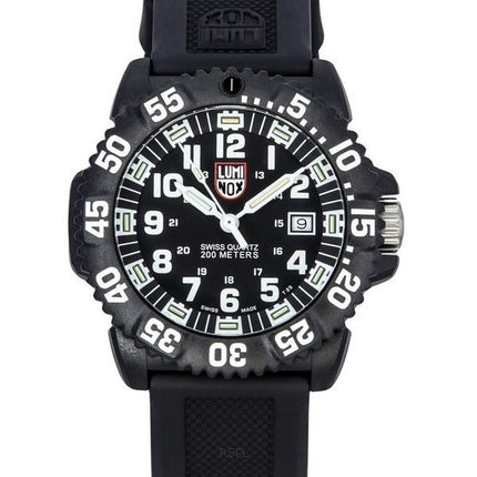 Luminox Alkuperäinen NAVY Seal -kumihihna Musta kellotaulu Quartz Diver's XS.3051.F 200M miesten kello