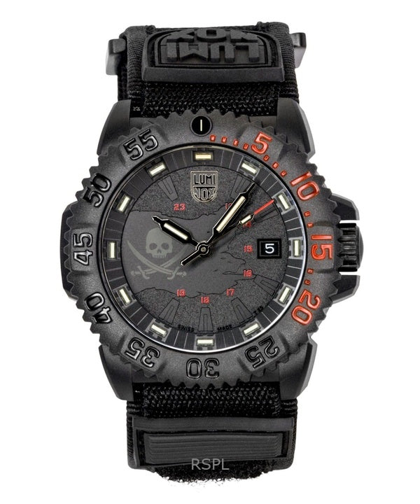 Luminox Navy Seal Pirate Limited Edition musta kellotaulu kvartsi sukeltajan XS.3051.PIR.LE 200M miesten kello