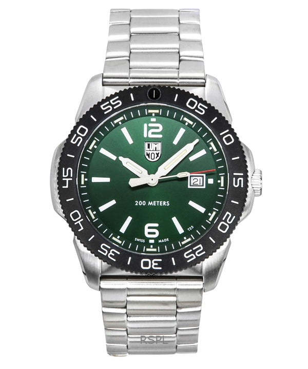 Luminox Pacific Diver ruostumattomasta teräksestä valmistettu vihreä kellotaulu kvartsi XS.3137 200M miesten kello