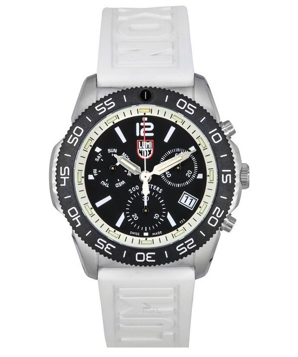 Luminox Pacific Diver Chronograph valkoinen kumihihna musta kellotaulu Quartz Diver's XS.3141 200M miesten kello