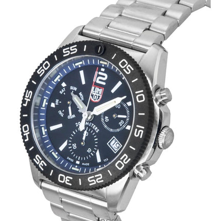 Luminox Pacific Diver Chronograph ruostumattomasta teräksestä valmistettu musta kellotaulu kvartsi XS.3143.M 200M miesten kello