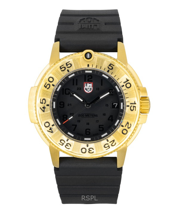 Luminox Navy Seal Foundation -kumisella hihnalla, mustalla kellotaululla varustettu kvartsi-sukelluskello XS.3221.NSF 200M miesten kello