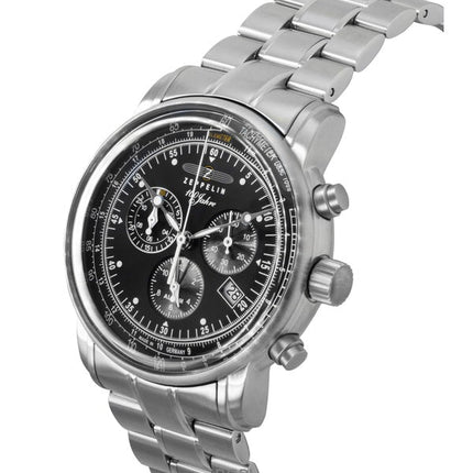 Zeppelin 100 Jahre Chronograph ruostumaton teräs musta kellotaulu kvartsi 7680 MB2 miesten kello