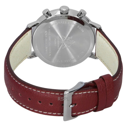 Zeppelin LZ129 Hindenburg Chronograph Vegaaninen nahkaranneke punainen kellotaulu Solar 80862N miesten kello