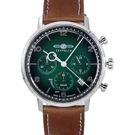 Zeppelin LZ129 Hindenburg Chronograph tummanvihreä biogranulaattikellotaulu Solar 80864N miesten kello