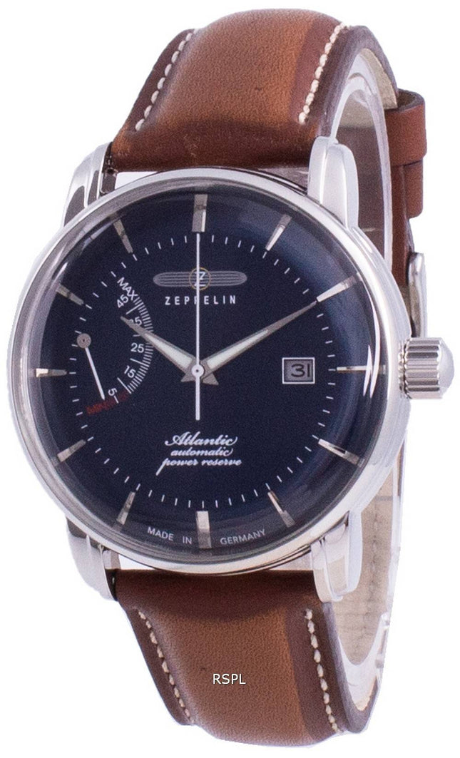 Zeppelin Atlantik sininen soittaa nahkahihna automaattinen 8462-3 84623 miesten kello