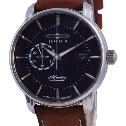 Zeppelin Atlantic Blue Dial nahka automaattinen 8470-3 84703 miesten kello