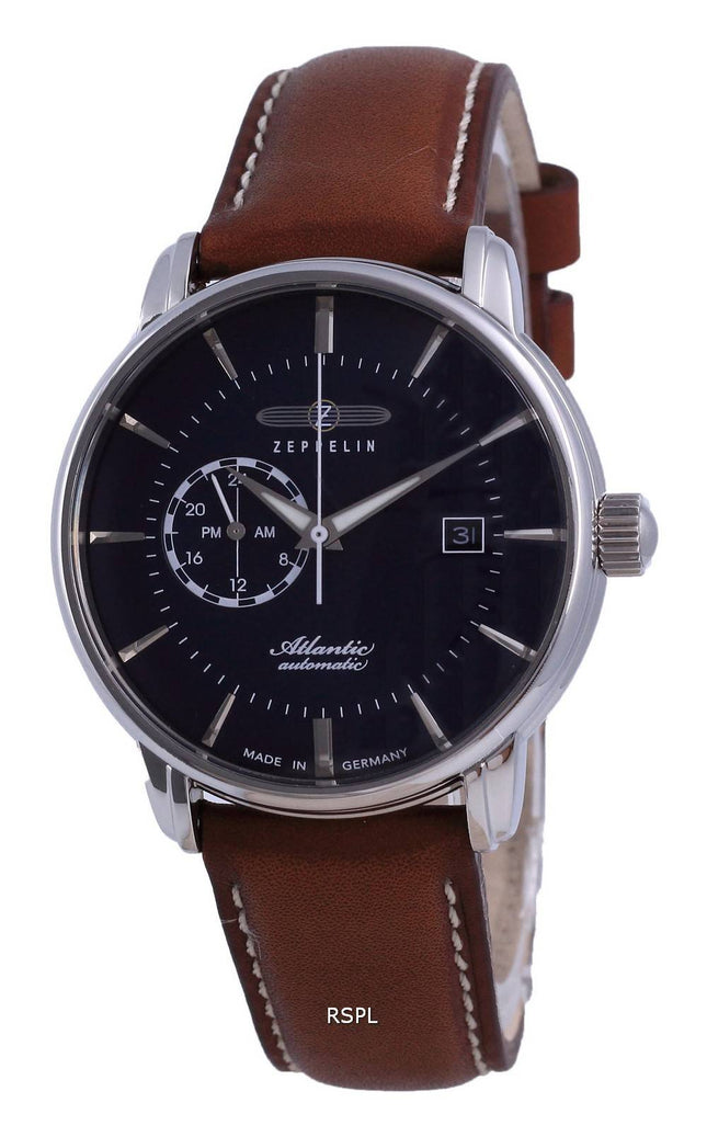 Zeppelin Atlantic Blue Dial nahka automaattinen 8470-3 84703 miesten kello