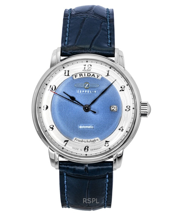 Zeppelin Friedrichshafen sininen nahkaranneke sininen kellotaulu automaattinen 85623 miesten kello