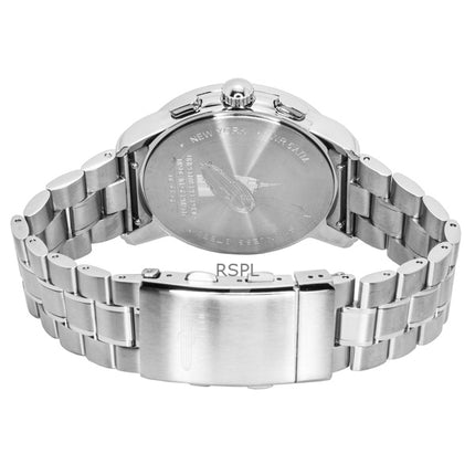 Zeppelin New York Chronograph ruostumattomasta teräksestä valmistettu valkoinen kellotaulu kvartsi 8878MB4 miesten kello