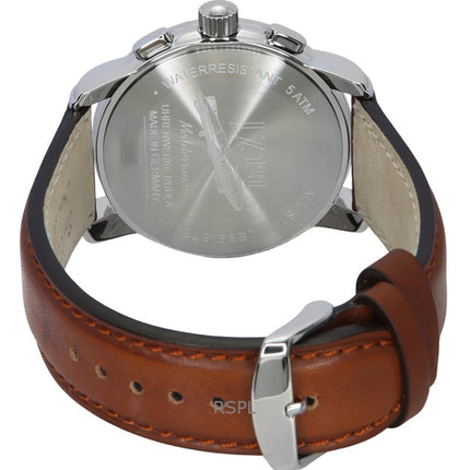 Zeppelin Mediterranee Chronograph nahkaranneke beige kellotaulu kvartsi 96705 miesten kello