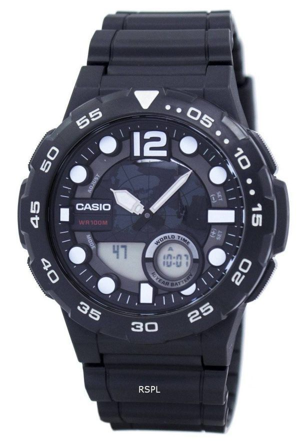 Casio World aika hälytys analoginen digitaalinen AEQ 100W 1AV Miesten Watch