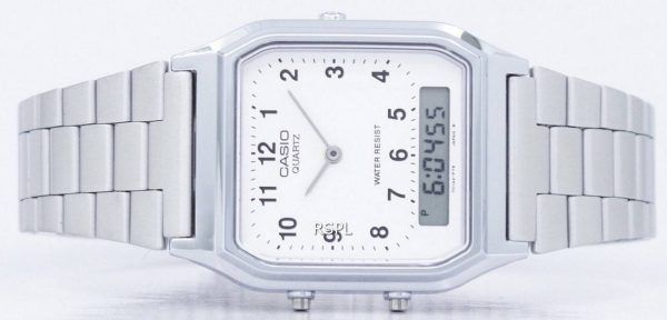 Casio Vintage kaksoisaika analoginen digitaalinen kvartsi AQ 230A 7BMQ AQ230A 7BMQ Miesten Watch