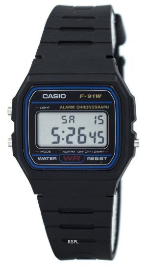 Casio Classic urheilu Chronograph F 91W 1SDG F 91W 1S Miesten kello