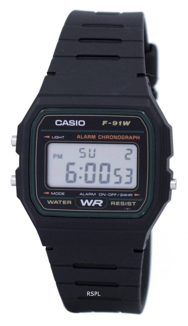 Casio Classic urheilu Chronograph F 91W 3SDG F 91W 3 Miesten kello