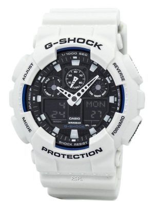 Casio G-Shock World Time valkoinen analoginen digitaalinen GA-100B-7A miesten kello