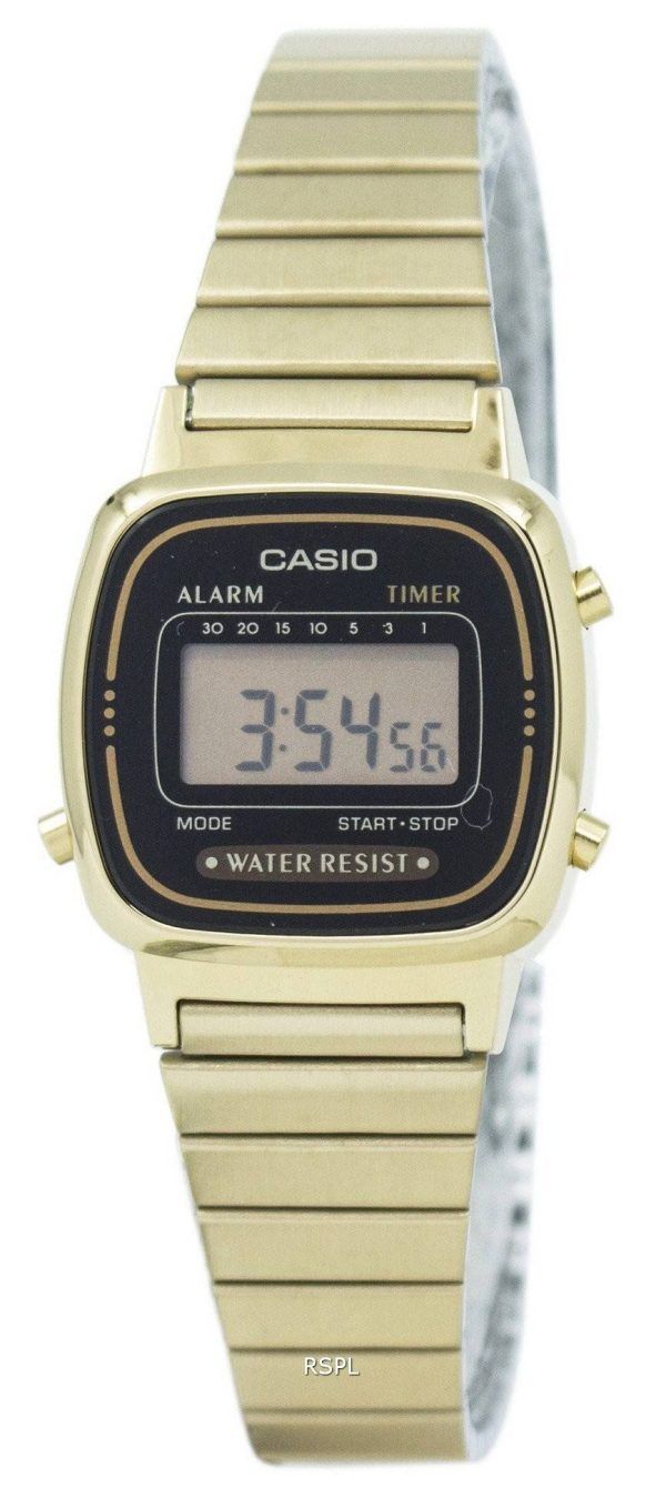 Casio Digital ruostumattomasta teräksestä herätyskello ajastin LA670WGA 1DF LA670WGA-1 Naisten kello