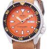 Seiko automaattinen SKX011J1 LS18 Diver 200M Japaniin teki ruskea nahka hihna Miesten Watch