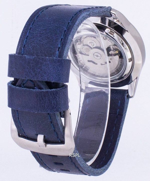 Seiko 5 urheilu SNZG15J1 LS13 Japanissa tehdään tummansininen nahka hihna Miesten Watch