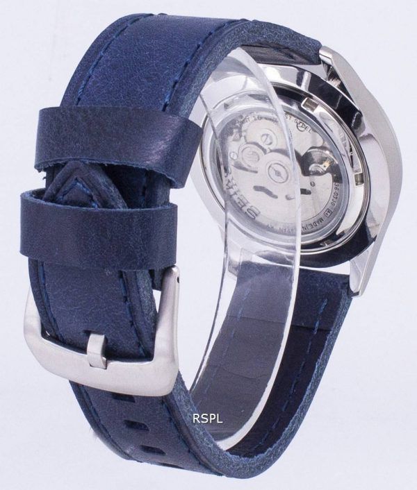 Seiko 5 urheilu SNZG11J1 LS13 Japanissa tehdään tummansininen nahka hihna Miesten kello