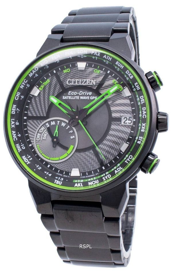 Citizen Eco-Drive-satelliitti-aalto GPS CC3075-80E maailmanajan miesten kello