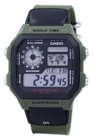 Casio World aika hälytys Digital AE 1200WHB 3BV Miesten Watch