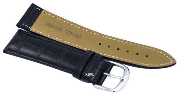 Black Ratio Brand Leather Strap 22mm SKX007, SKX009, SKX011, SNZG07, SNZG015