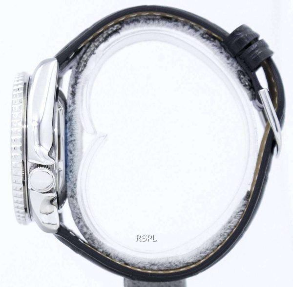 Seiko automaattinen Diver 200M suhde musta nahka SKX007K1-LS6 Miesten Watch