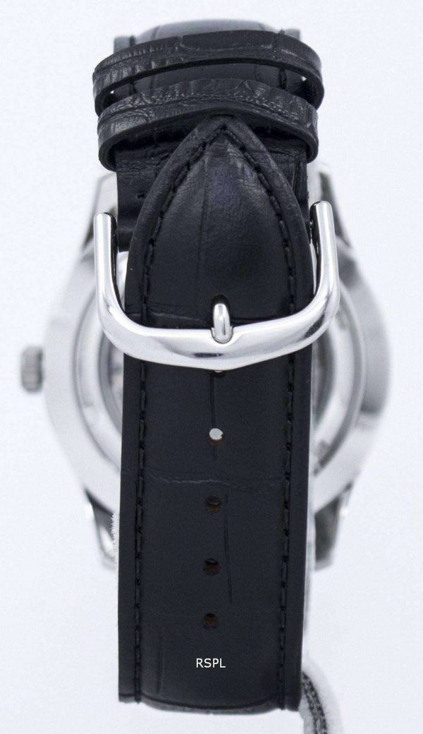 Seiko 5 urheilu sotilaallisen automaattinen Japanissa valmistettu suhde musta nahka SNZG07J1-LS6 Miesten Watch