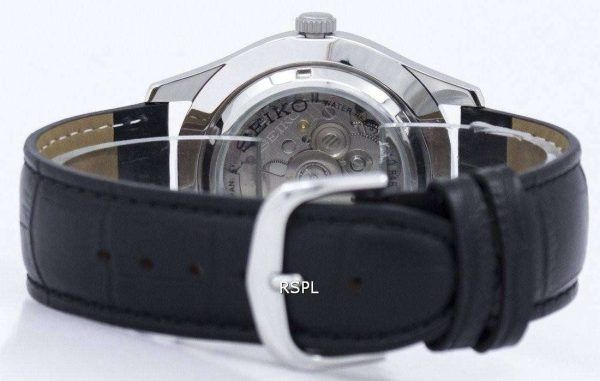 Seiko 5 urheilua automaattinen Japanissa valmistettu suhde musta nahka SNZG15J1-LS6 Miesten Watch