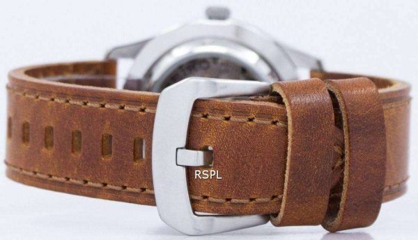 Seiko 5 urheilua automaattinen Japanissa valmistettu suhde ruskea nahka SNZG15J1 LS9 Miesten Watch