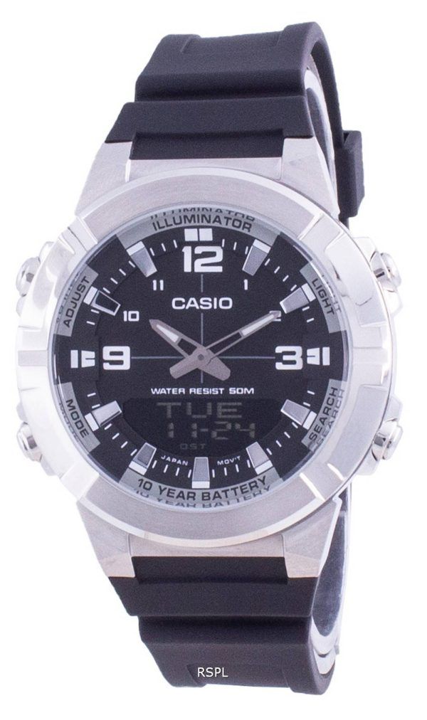Casio Analoginen digitaalinen maailmanajan hartsihihna AMW-870-1A AMW870-1 Miesten kello