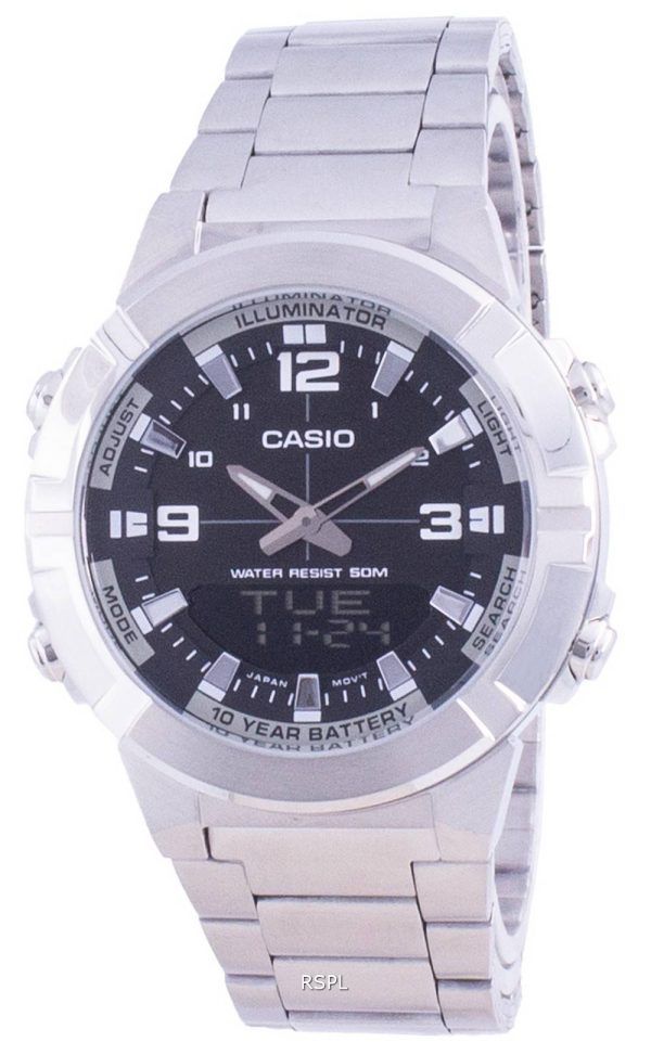 Casio analoginen digitaalinen maailman aika ruostumaton teräs AMW-870D-1A AMW870D-1 miesten kello