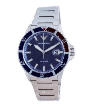 Emporio Armani sininen kellotaulu ruostumattomasta teräksestä valmistettu kvartsi AR11339 100M miesten kello