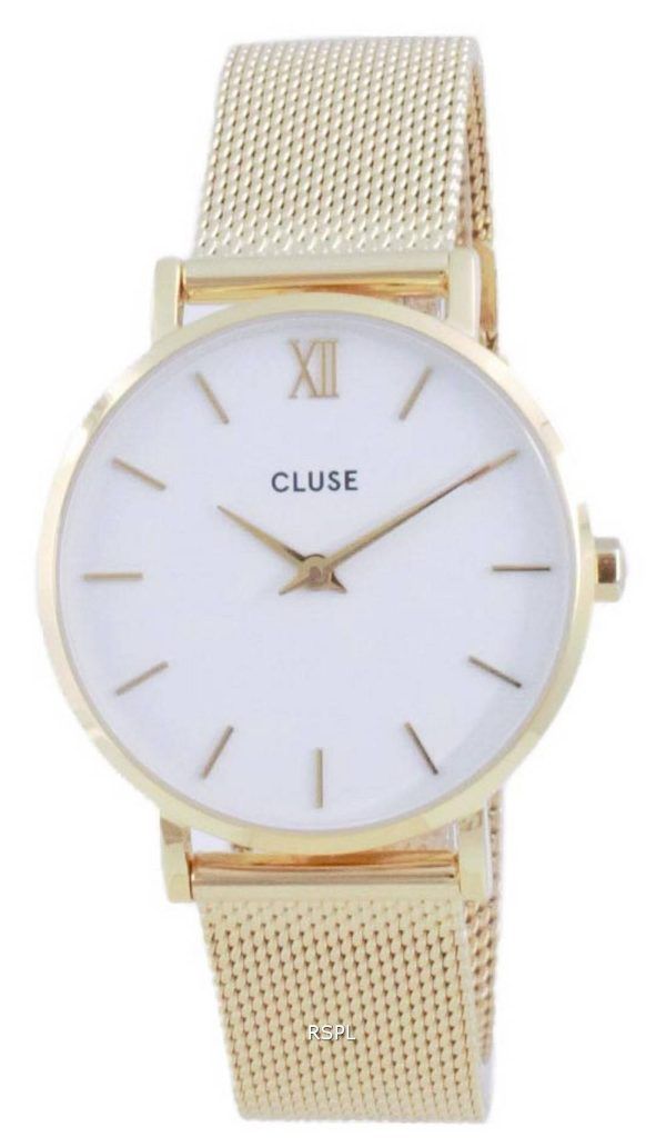 Cluse Minuit White Dial Gold Tone ruostumaton teräs kvartsi CW0101203007 naisten kello